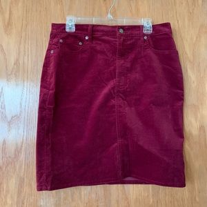 Women’s high rise velvet mini skirt